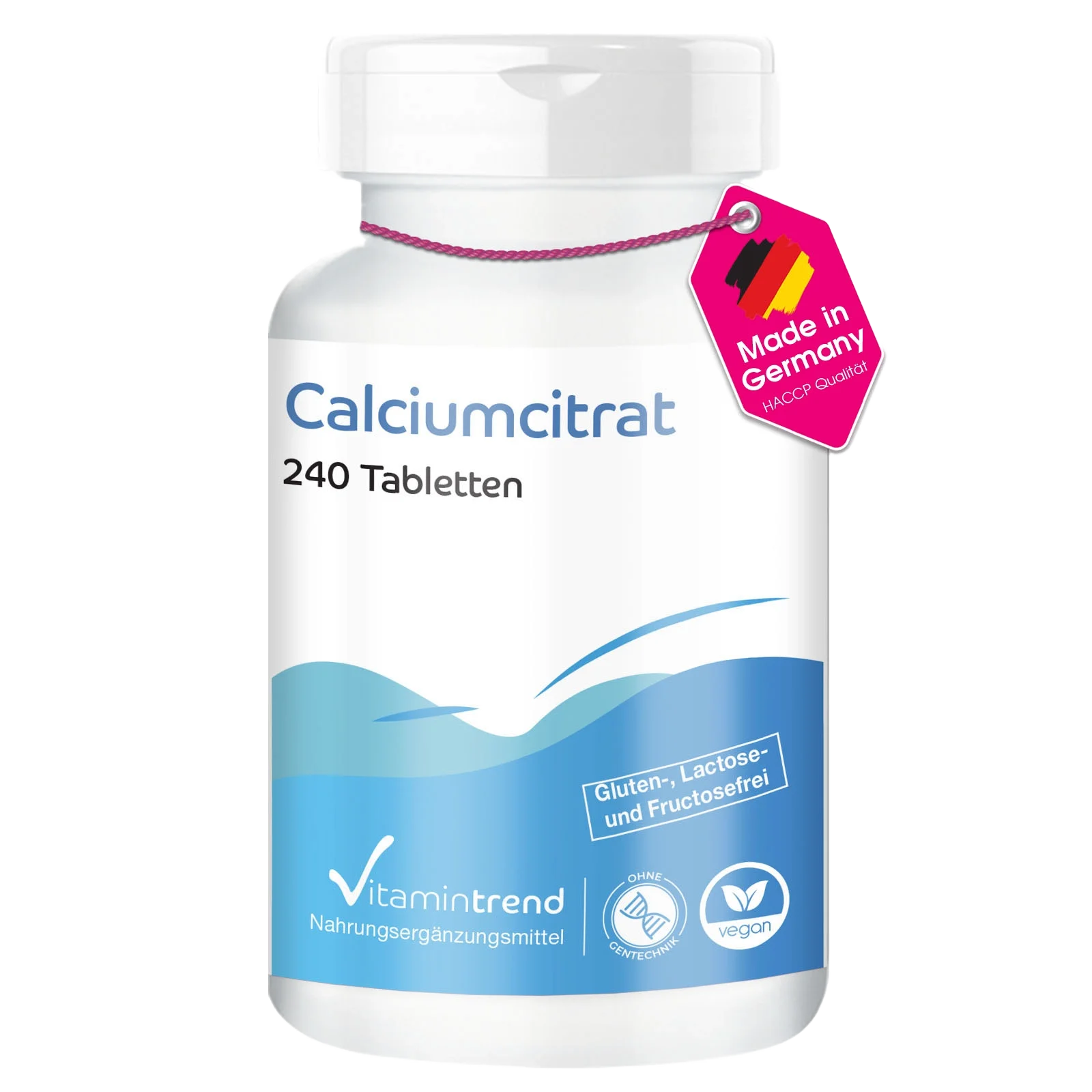 Calcium citrate with 300mg calcium 240 tablets organic pure substance vegan