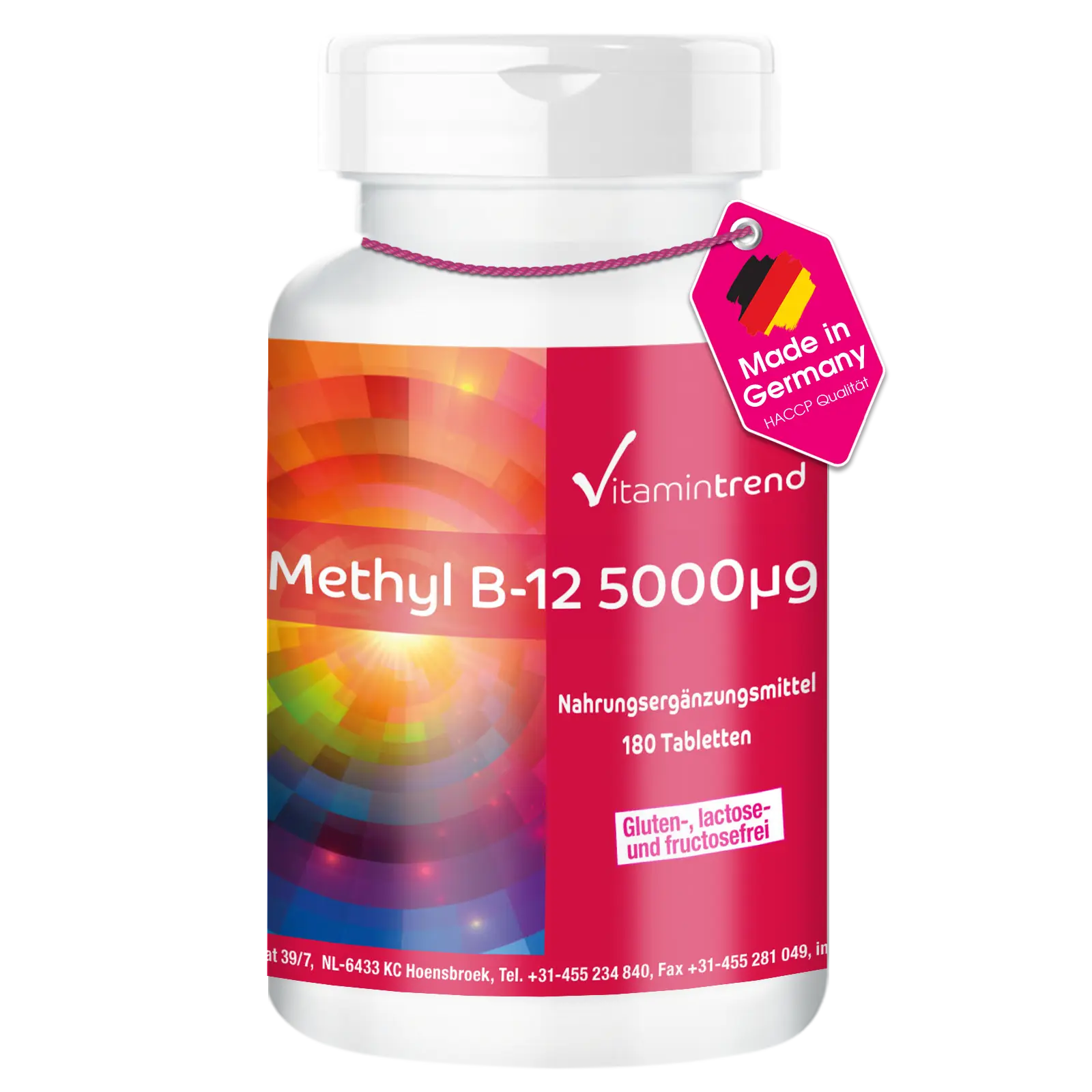 Methyl B12 5000μg 180 tablets, highly dosed, bulk pack for 6 months, methylcobalamin