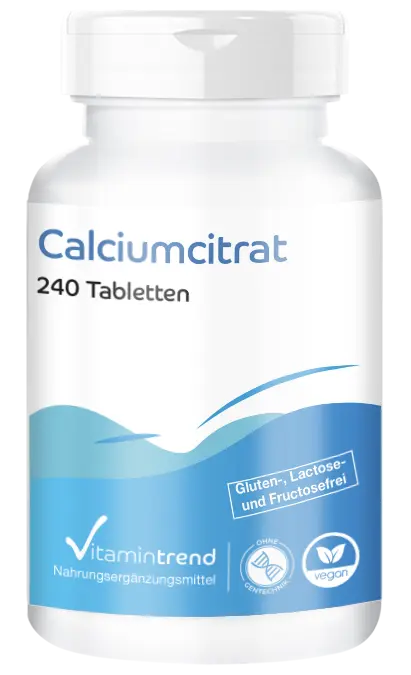 Calcium citrate with 300mg calcium 240 tablets organic pure substance vegan