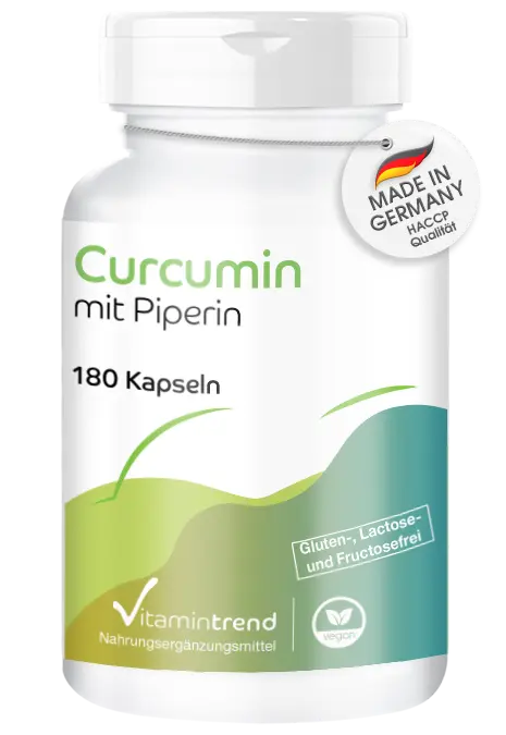 Curcumine 500mg met bioperine 180 capsules, 95% curcuminoïden, kurkuma extract, bulkverpakking voor 6 maanden