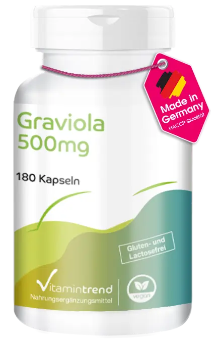 Graviola 500mg - 180 capsules, veganistisch, bulkverpakking voor 180 dagen