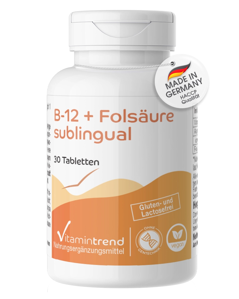 B-12 + folic acid sublingual - 30 tablets with acerola