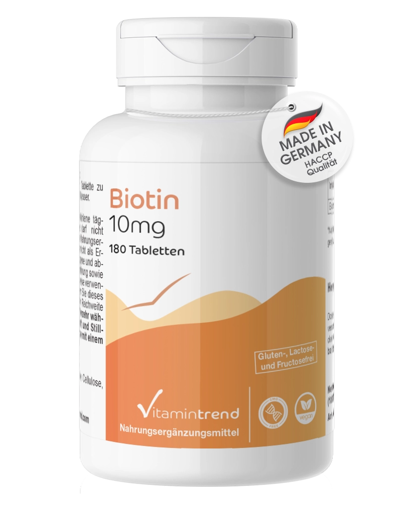 Biotin 10mg - 180 Tabletten - hochdosiert - vegan | Vitamintrend Biotin 10mg - 180 Tabletten - hochdosiert - vegan | Vitamintrend