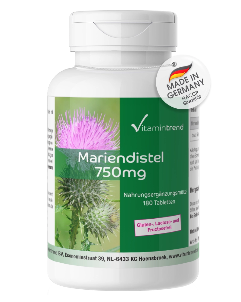 Extrait de Chardon-Marie 750mg 180 comprimés, végétalien, 80% Silymarine, haute dose, flacon avantageux pour 1/2 année Extrait de Chardon-Marie 750mg 180 comprimés, végétalien, 80% Silymarine, haute dose, flacon avantageux pour 1/2 année