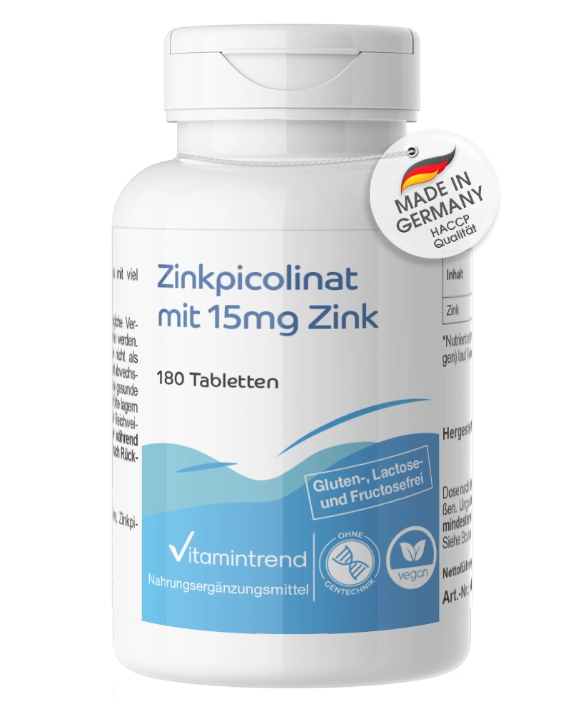 Zinc 15mg Picolinate de zinc 180 Comprimés organique Zinc 15mg Picolinate de zinc 180 Comprimés organique