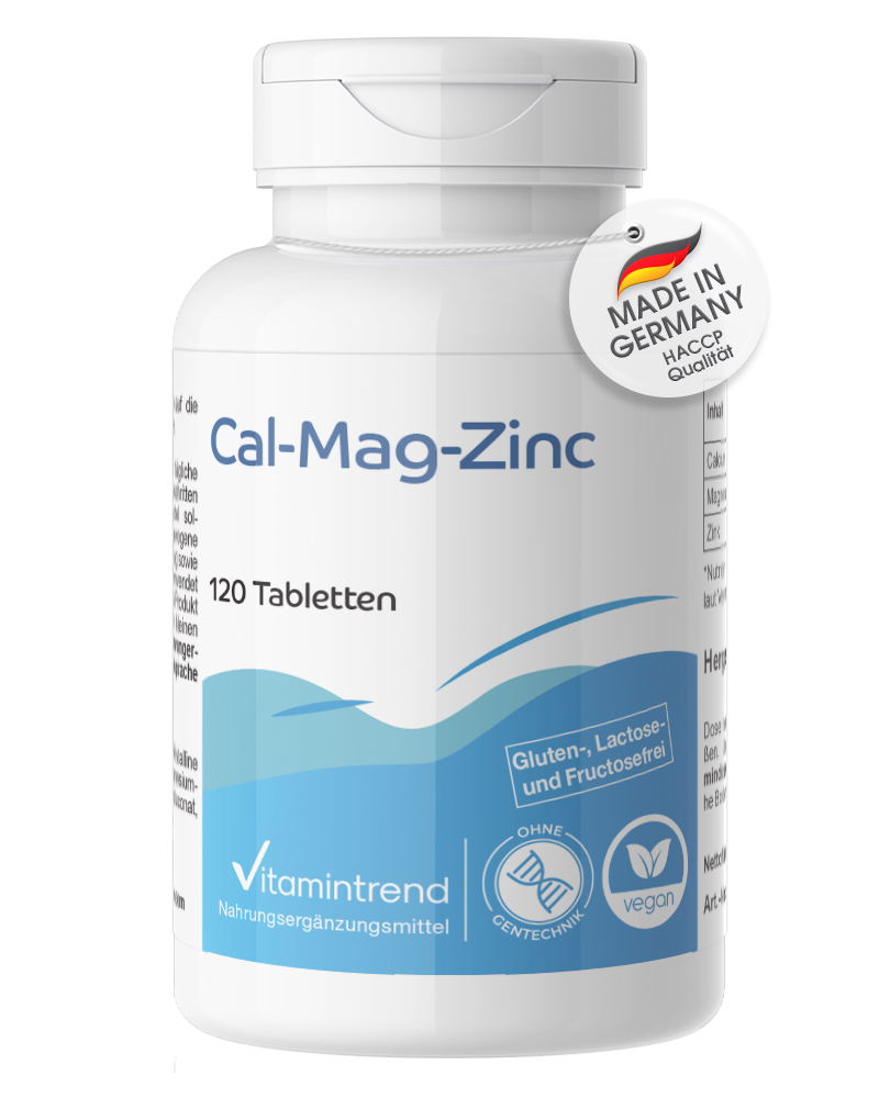 Cal-Mag-Zinc - 120 Tabletten - Calcium, Magnesium, Zink - vegan | Vitamintrend Cal-Mag-Zinc - 120 Tabletten - Calcium, Magnesium, Zink - vegan | Vitamintrend