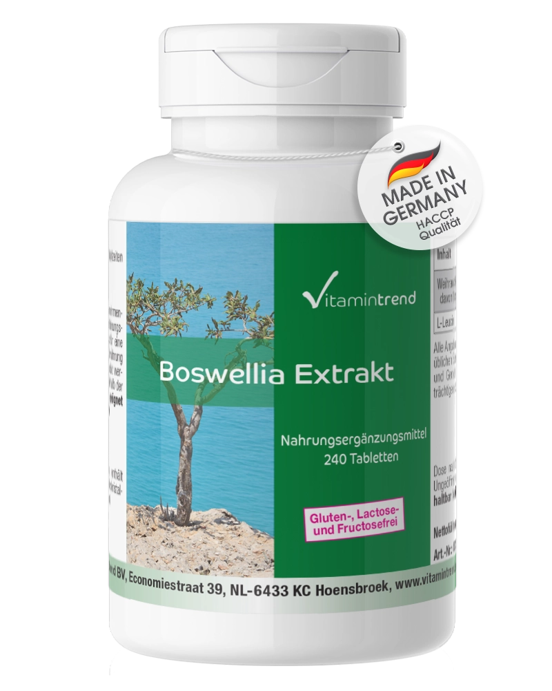 Extrait de Boswellia 400mg 240 comprimés pour 4 mois d'Encens Boswellia Serrata Extrait de Boswellia 400mg 240 comprimés pour 4 mois d'Encens Boswellia Serrata