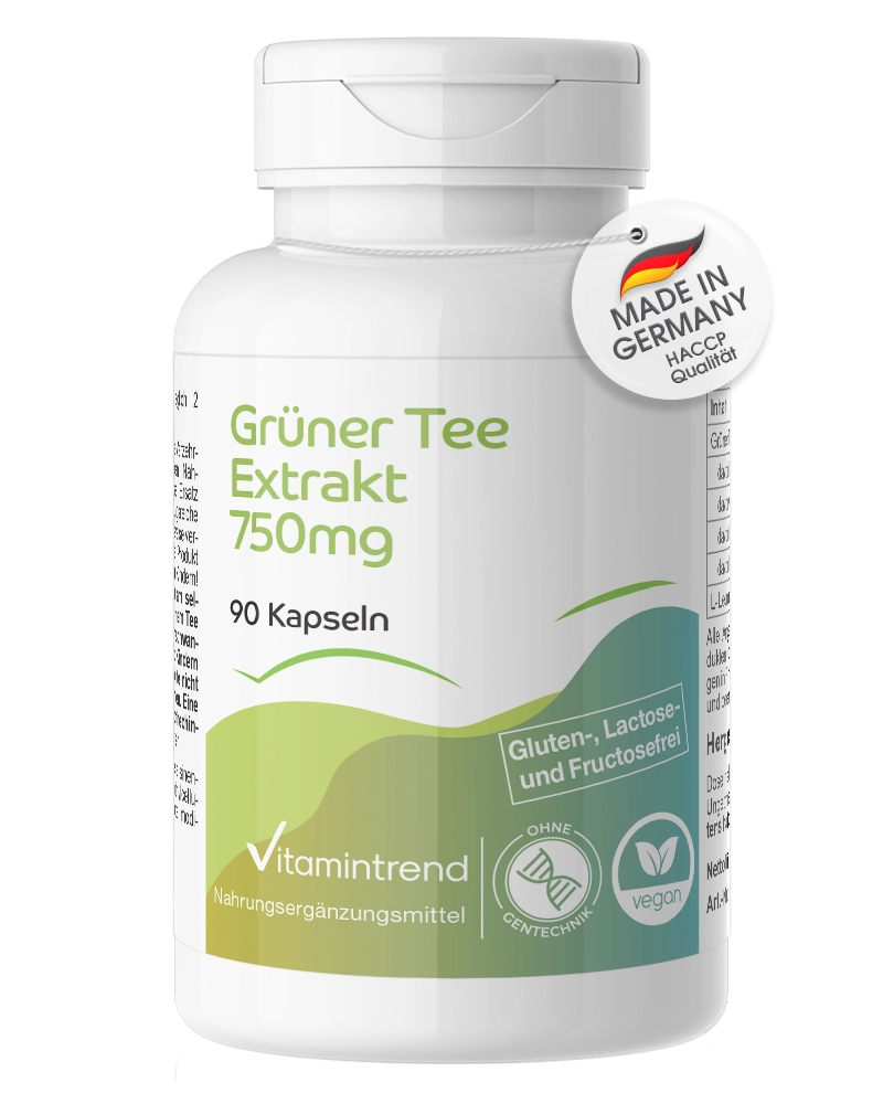 Grüner Tee Extrakt entkoffeiniert 750mg  | Vitamintrend