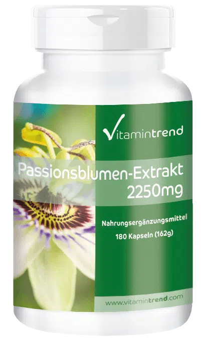 Passion flower extract 2250mg daily intake - 180 capsules, vegan