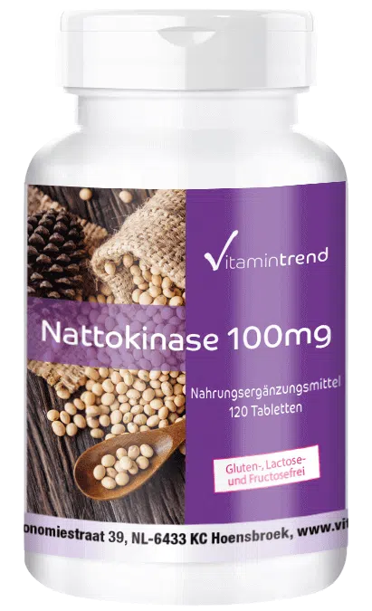 Nattokinase 100mg - 120 Tabletten 2000 FU Großpackung für 4 Monate, vegan