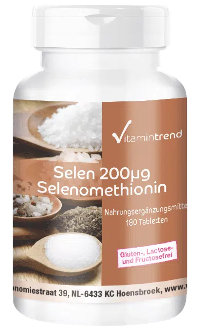 Selen 200μg als selenomethionine 180 tabletten, hoog gedoseerd, voor 6 maanden, biologisch, gistvrij