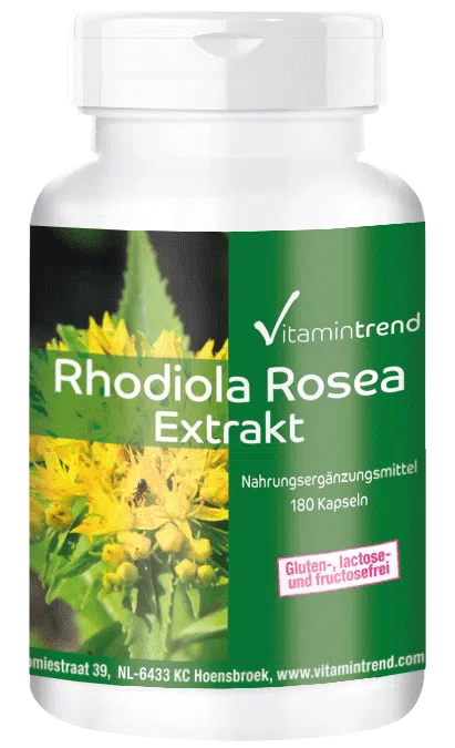 Estratto di Rodiola Rosa 500mg - Vegan - 180 Capsule per 6 mesi