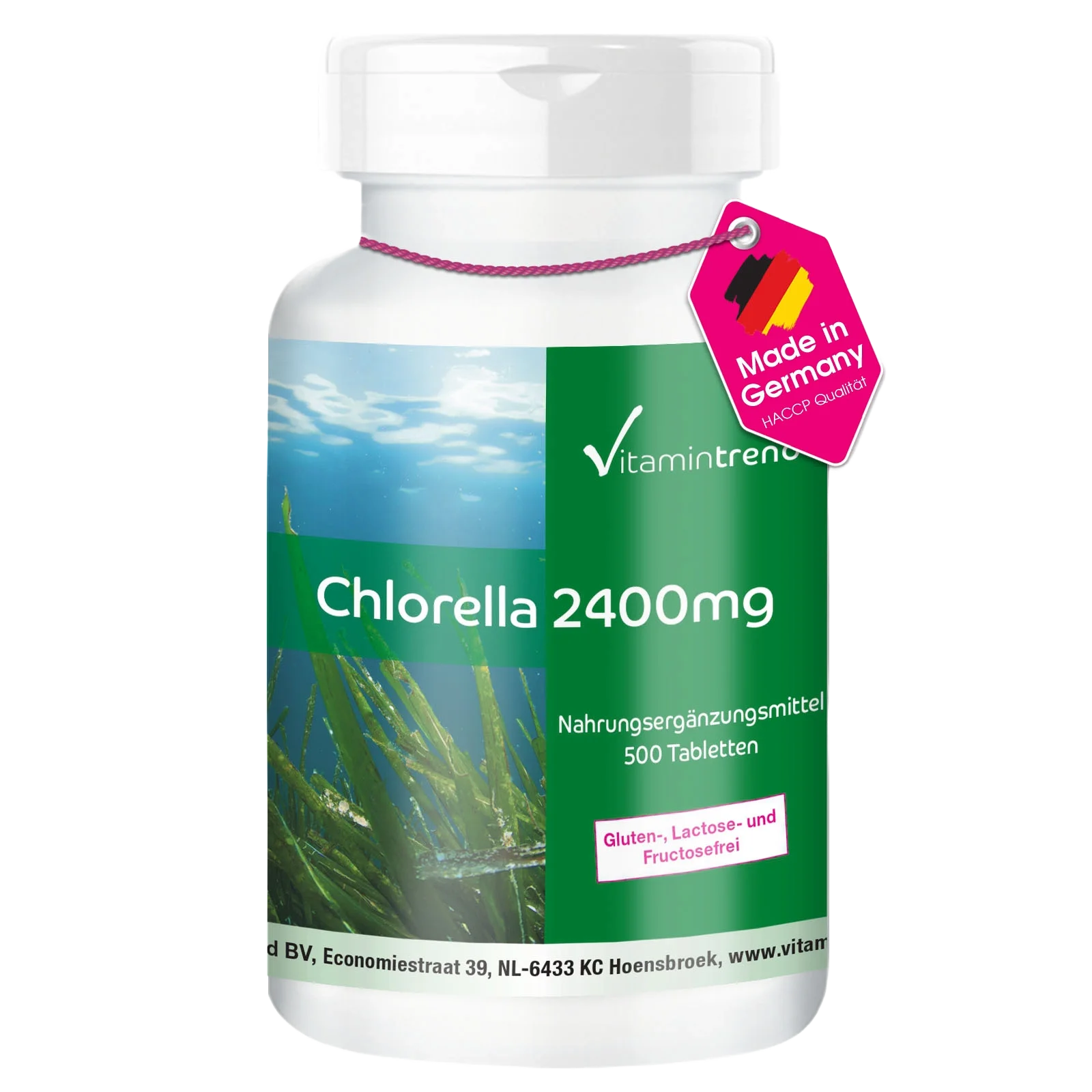 Clorella 2400mg dose giornaliera, confezione da 500 compresse, sostanza pura, vegan