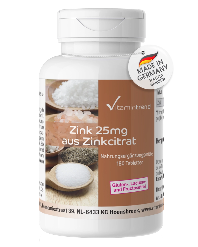 Zinc 25mg en citrate de zinc 180 Comprimés Végan Zinc 25mg en citrate de zinc 180 Comprimés Végan