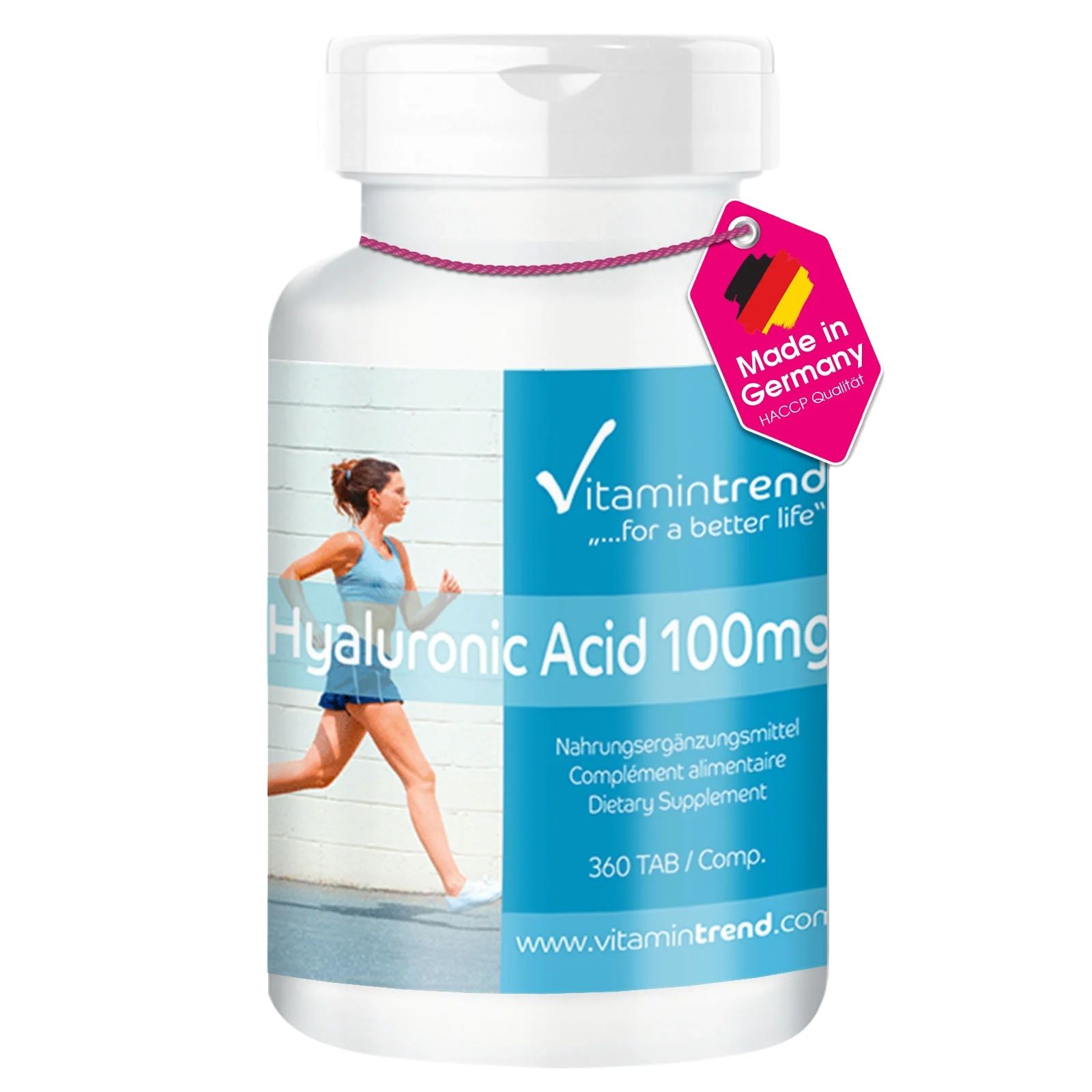 Acido ialuronico 100mg 360 compresse confezione grande, vegan