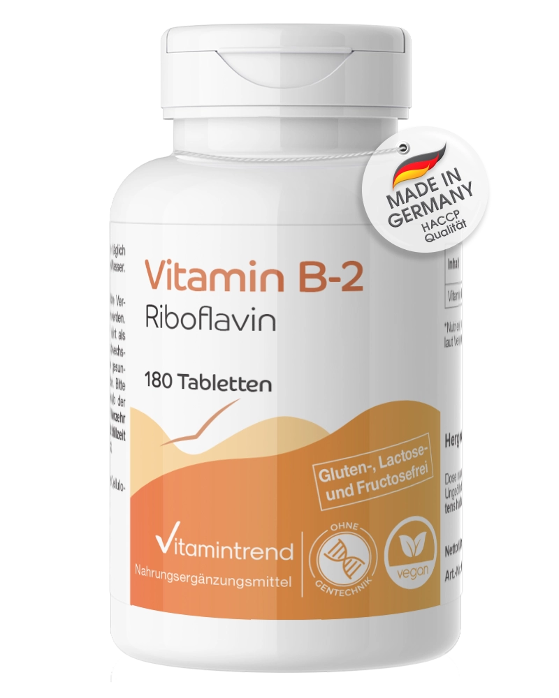 Vitamin B2 Riboflavin 100mg - 180 Tabletten | Vitamintrend Vitamin B2 Riboflavin 100mg - 180 Tabletten | Vitamintrend