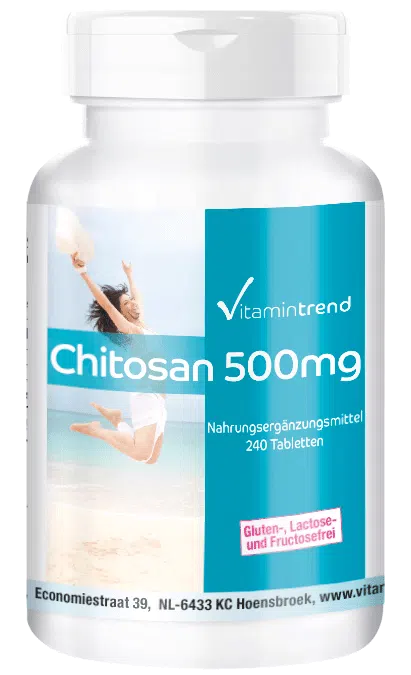 Chitosane 500mg - Bloqueur de graisse - 240 comprimés fibres alimentaires