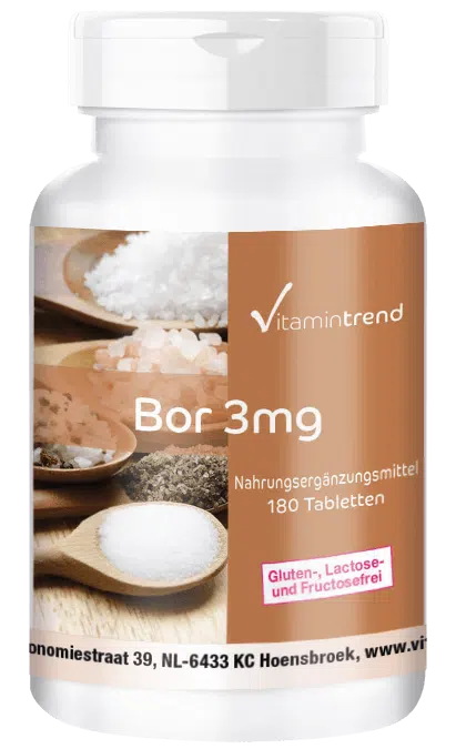 Boron 3mg 180 tablets, vegan, bulk pack for 6 months