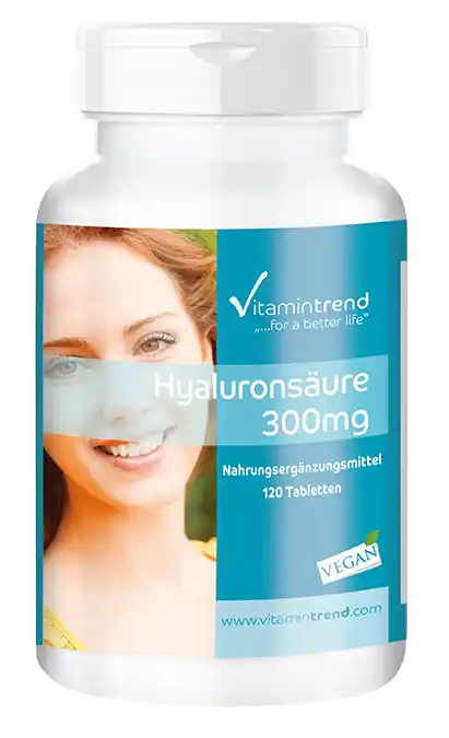 Acide hyaluronique 300mg - vegan - 120 comprimés - haute dose