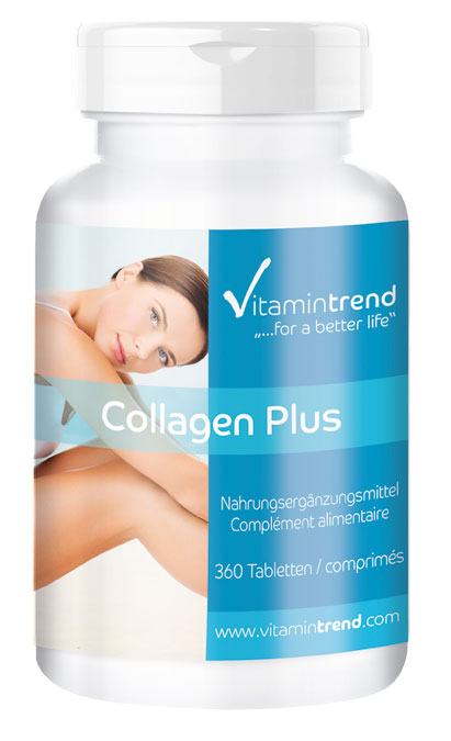 Collagène Plus Acide hyaluronique 360 comprimés, flacon avantageux, sans additifs