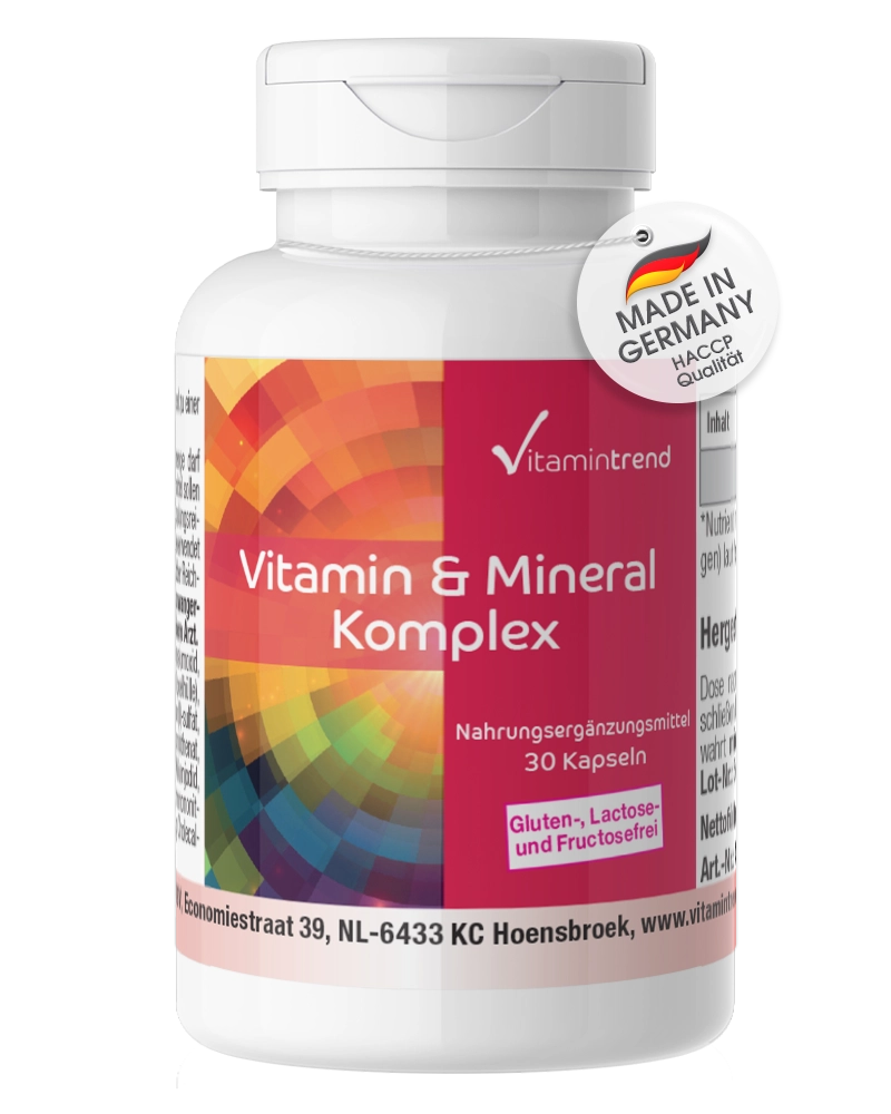 Complexe de vitamines et minéraux - 30 gélules Complexe de vitamines et minéraux - 30 gélules
