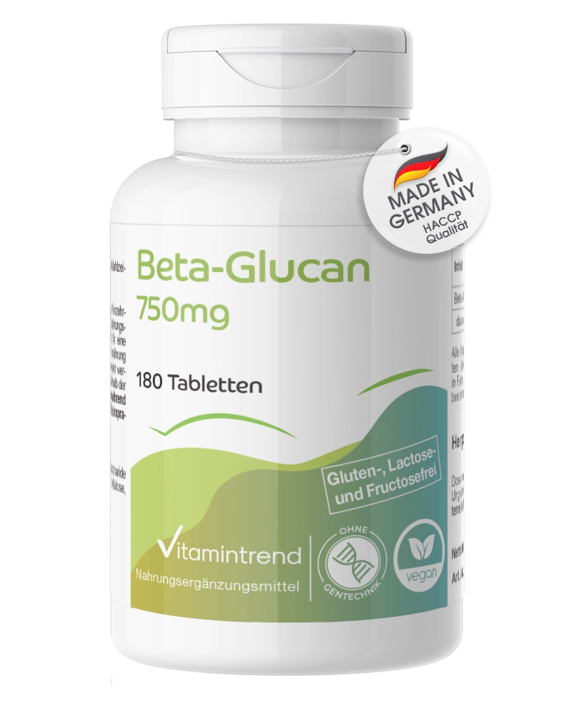 Beta-Glucan 750mg - davon 525mg Polysaccharide - 180 Tabletten - vegan | Vitamintrend Beta-Glucan 750mg - davon 525mg Polysaccharide - 180 Tabletten - vegan | Vitamintrend