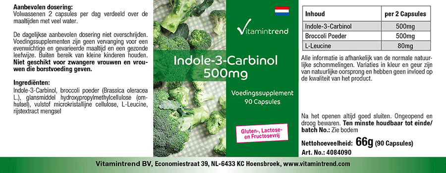 Indol-3-Carbinol 500mg - 90 cápsulas