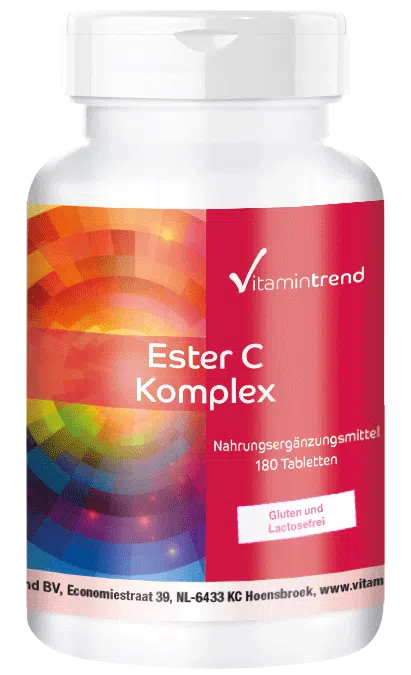 Ester C® 500mg Plus Bioflavonoide 180 Tabletten Calciumascorbat, Großpackung für 1/2 Jahr