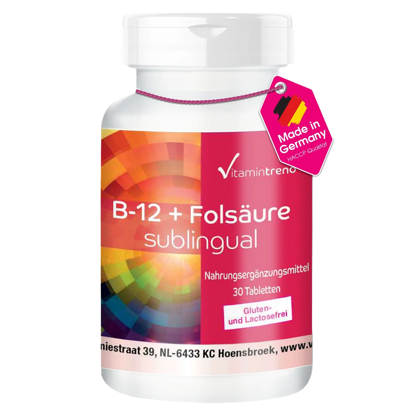 B-12 + Folsäure sublingual - 30 Tabletten mit Acerola