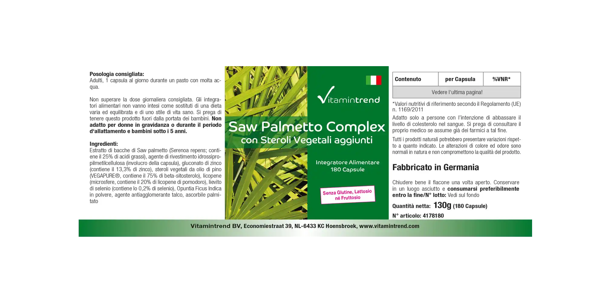 Sägepalme-Komplex - 180 Kapseln mit zugesetzen Pflanzensterolen