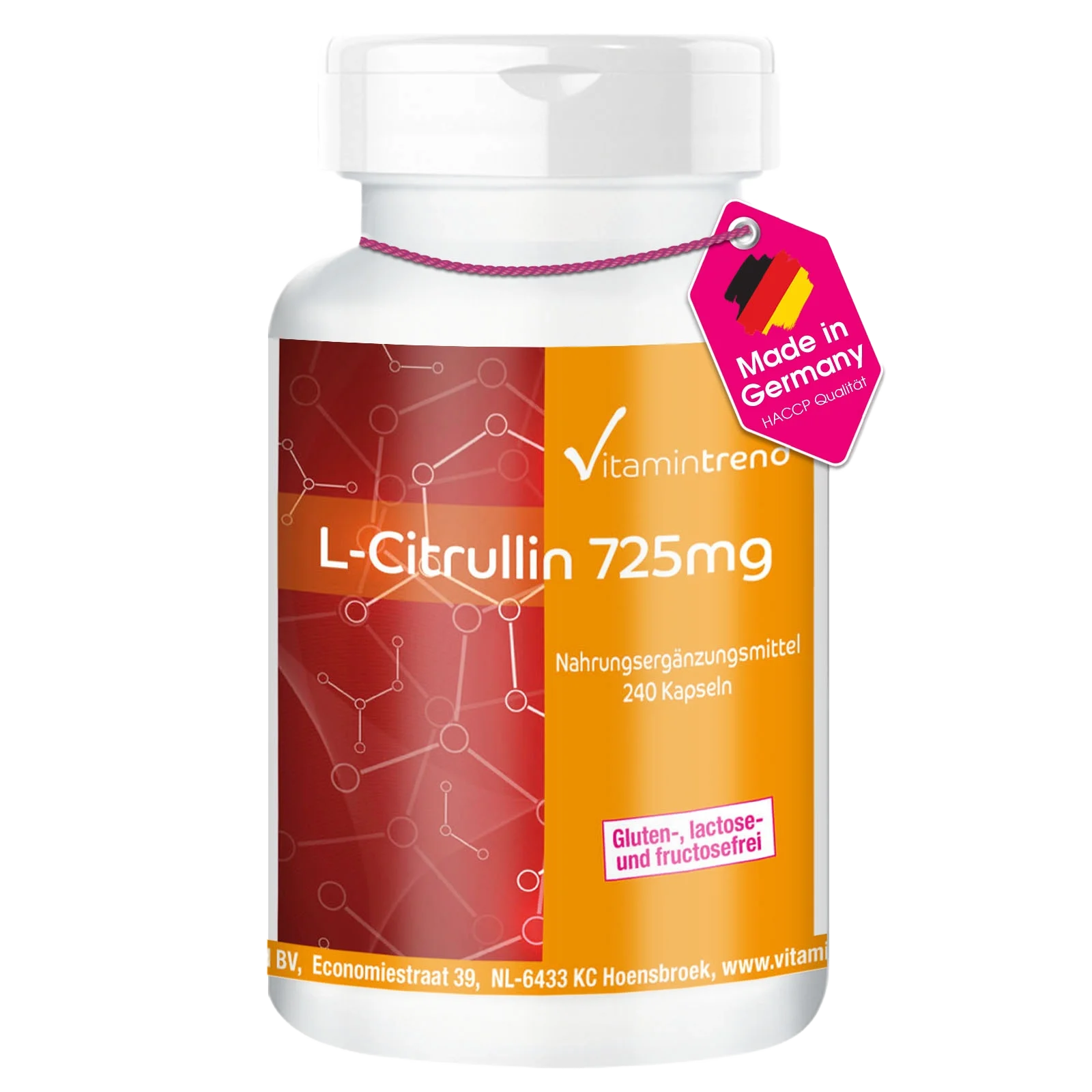 L-Citrulina 725mg - Vegano - 240 Cápsulas