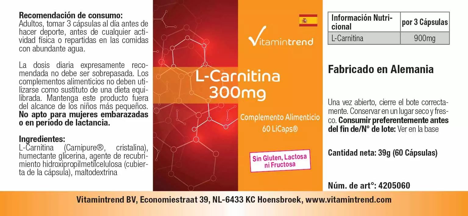 L-Carnitin 300mg - 60 Kapseln Carnipure®