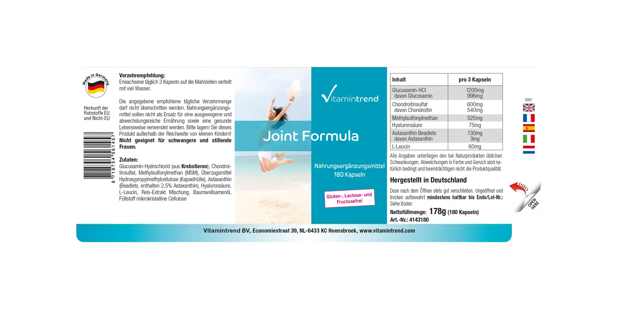 Joint Formula - 180 Kapseln - Großpackung - mit Glucosamin