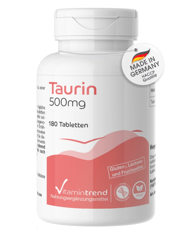 Taurin 500mg - 180 Tabletten | Vitamintrend Taurin 500mg - 180 Tabletten | Vitamintrend
