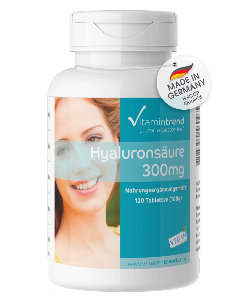 Acide hyaluronique 300mg - vegan - 120 comprimés - haute dose Acide hyaluronique 300mg - vegan - 120 comprimés - haute dose
