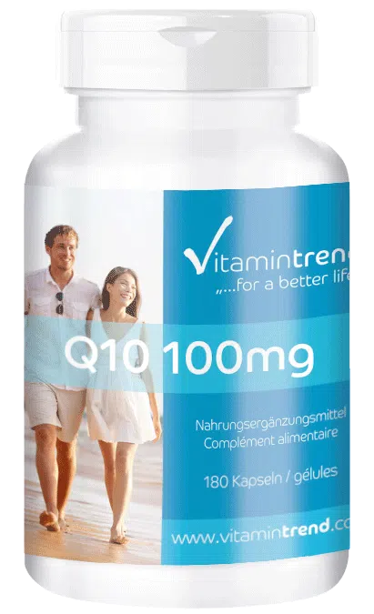 Co-enzima Q10 100mg, 180 capsule, vegan, confezione grande per 6 mesi