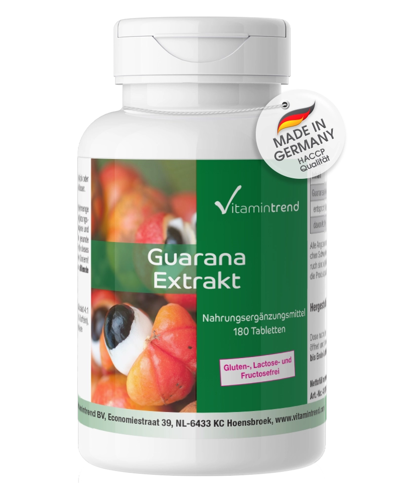 Guarana Extrakt (4:1) 300mg 180 tablets 4-fold concentrated for 6 months Guarana Extrakt (4:1) 300mg 180 tablets 4-fold concentrated for 6 months