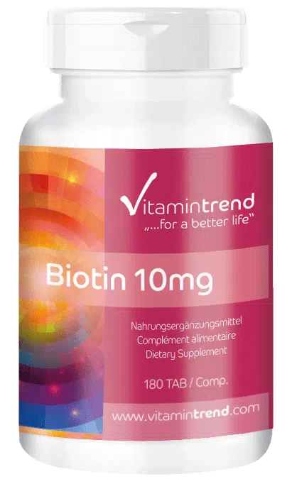 Biotin 10mg 180 tablets, highly dosed, vegan, bulk pack for 6 months