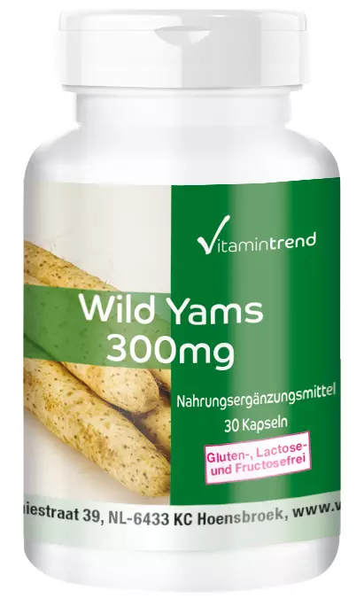 Wild Yams Extrakt 300mg - 30 Kapseln mit Vitaminen und Spurenelementen