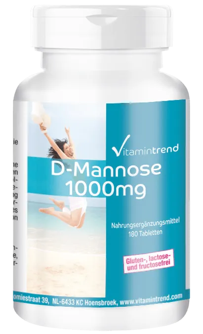 D-Mannose 1000mg - végan - 180 Comprimés - Grande Boîte