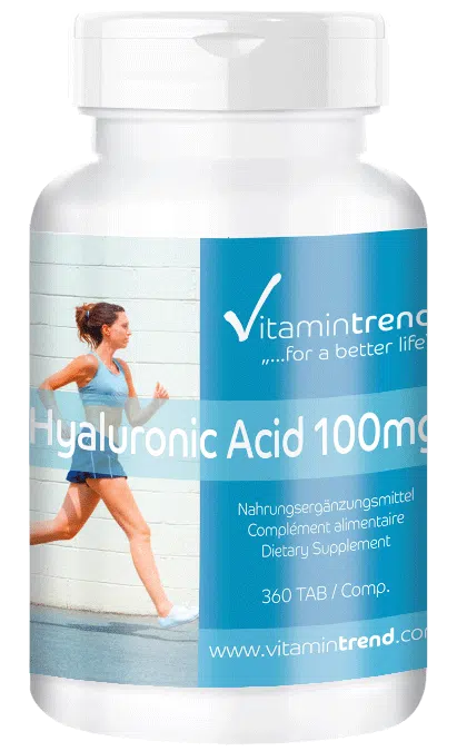 Hyaluronic acid 100mg 360 tablets bulk pack, vegan
