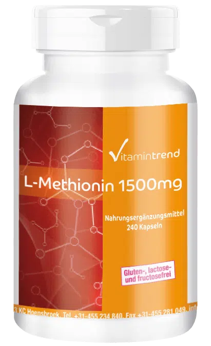 L-Methionin 1500mg Tagesverzehr - 240 Kapseln, vegan