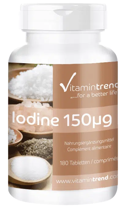 Iode 150µg 180 comprimés d'iodure de potassium, flacon avantageux de 6 mois, végétarien