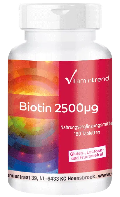 Biotine 2,5mg 180 tabletten, veganistisch, grootverpakking voor 6 maanden
