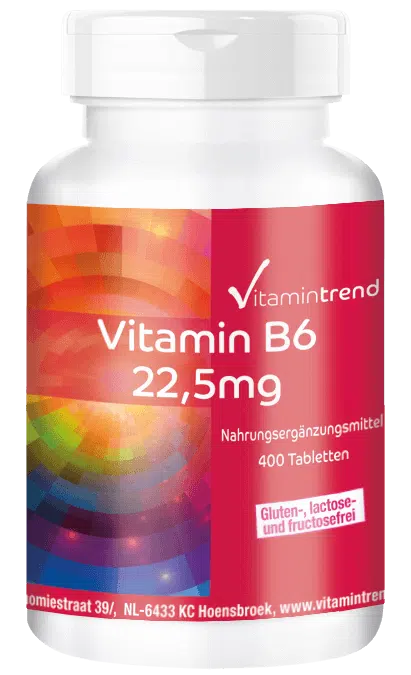 Vitamin B6 22,5mg - vegan - 400 Tabletten - Großpackung