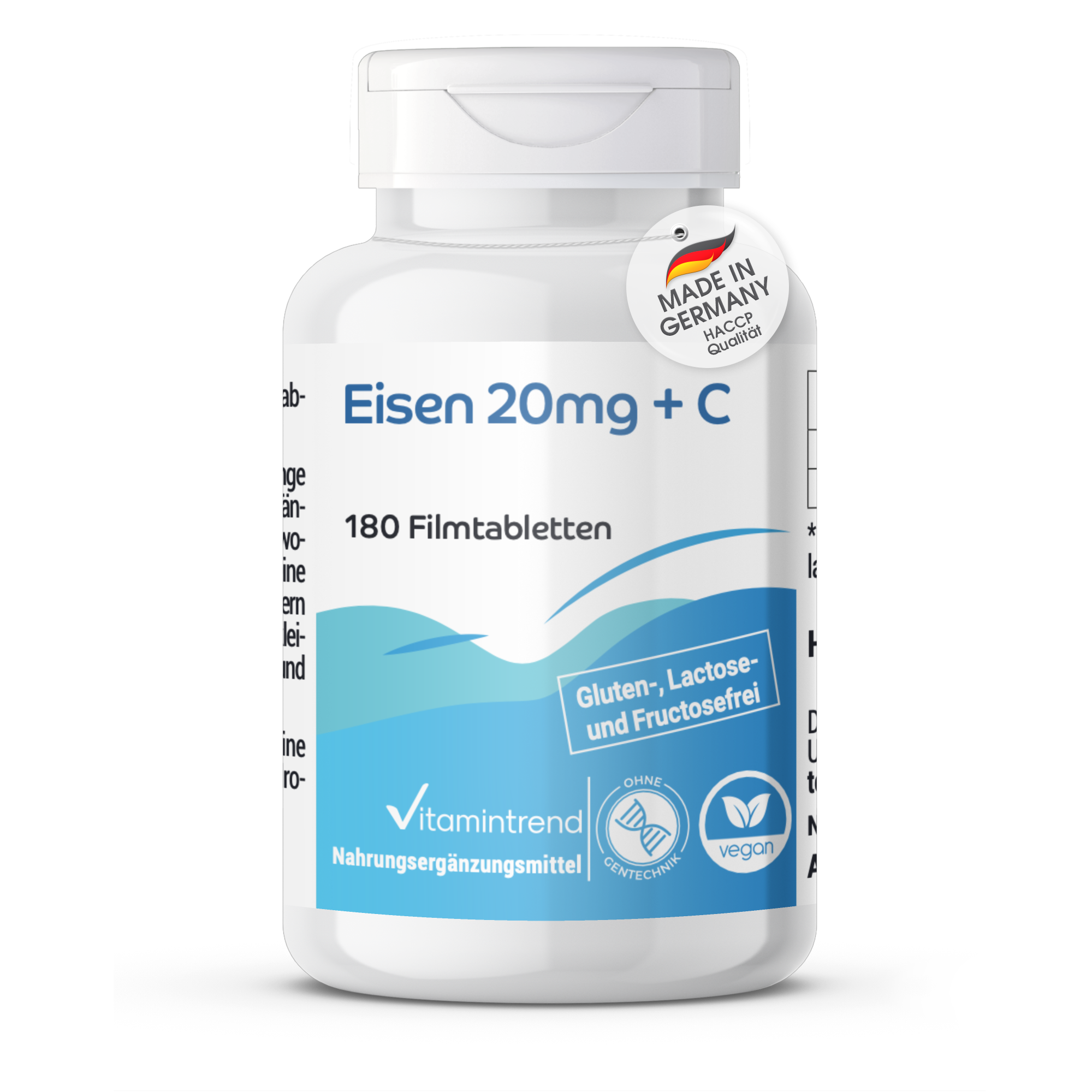 Eisen 20mg + C - 180 Filmtabletten | Vitamintrend