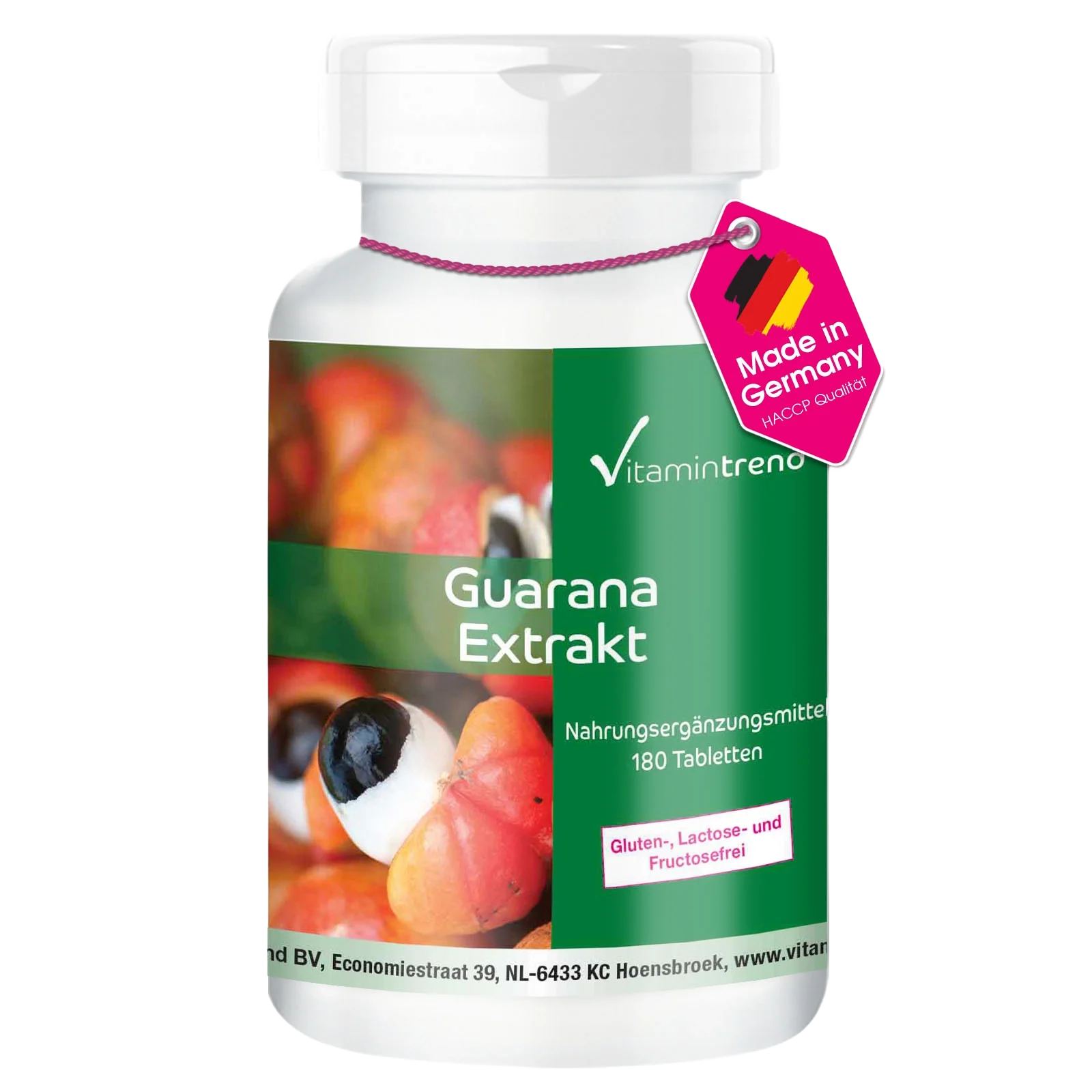 Guarana Extrakt (4:1) 300mg 180 Tabletten - 4-fach konzentriert für 1/2 Jahr