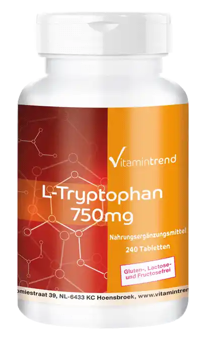 L-Tryptophan 750mg - vegan - 240 Tabletten – Großpackung