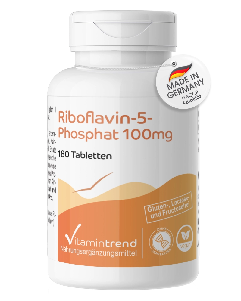 Riboflavin-5-Phosphat - vegan - 180 Tabletten – Großpackung | Vitamintrend Riboflavin-5-Phosphat - vegan - 180 Tabletten – Großpackung | Vitamintrend