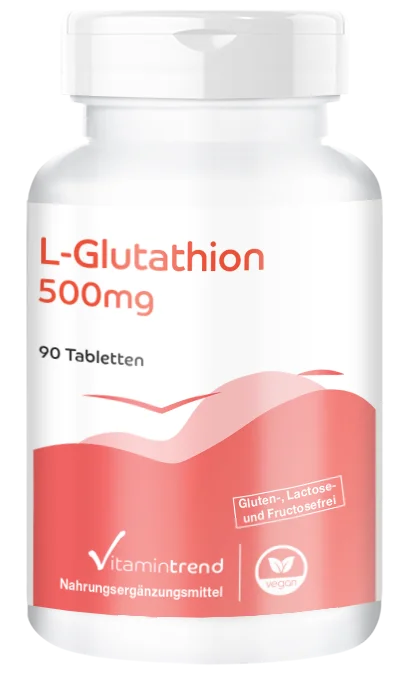 L-Glutathion 500mg 90 Tabletten, vegan, hochdosiert, reduzierte Form, 3-Monats-Versorgung